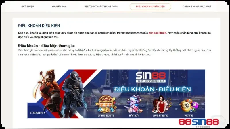 Đăng ký SIN88: 3 bước thực hiện an toàn, xử lý tốc độ 3 Đọc kỹ điều khoản và điều kiện của nhà cáu trước khi đăng nhập