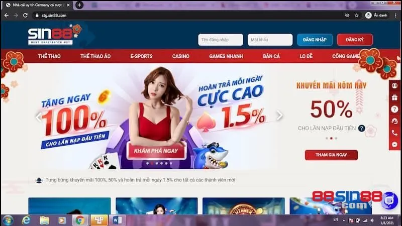 Hướng dẫn nạp tiền SIN88 thành công 100% trong lần đầu 1 Nạp tiền SIN88 ngay để săn list thưởng cực đã