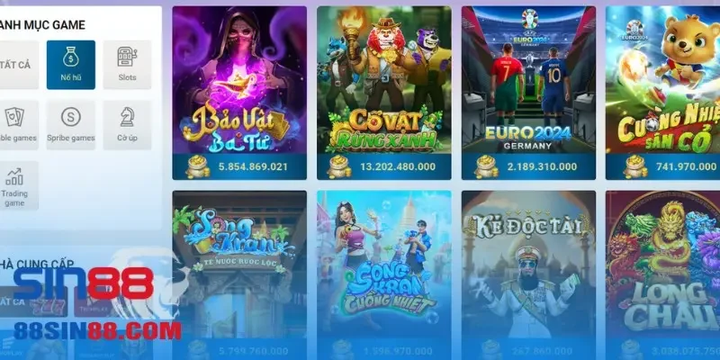 Về SIN88 - Nhà Cái Uy Tín Và Đa Dạng Sản Phẩm Cá Cược 7 Slot game nổ hũ hấp dẫn, thoả mãn dân chơi