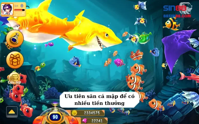 Siêu phẩm bắn cá thần tài- game đổi thưởng cuốn hút khó cưỡng 3 Ưu tiên săn cá mập để có nhiều tiền thưởng